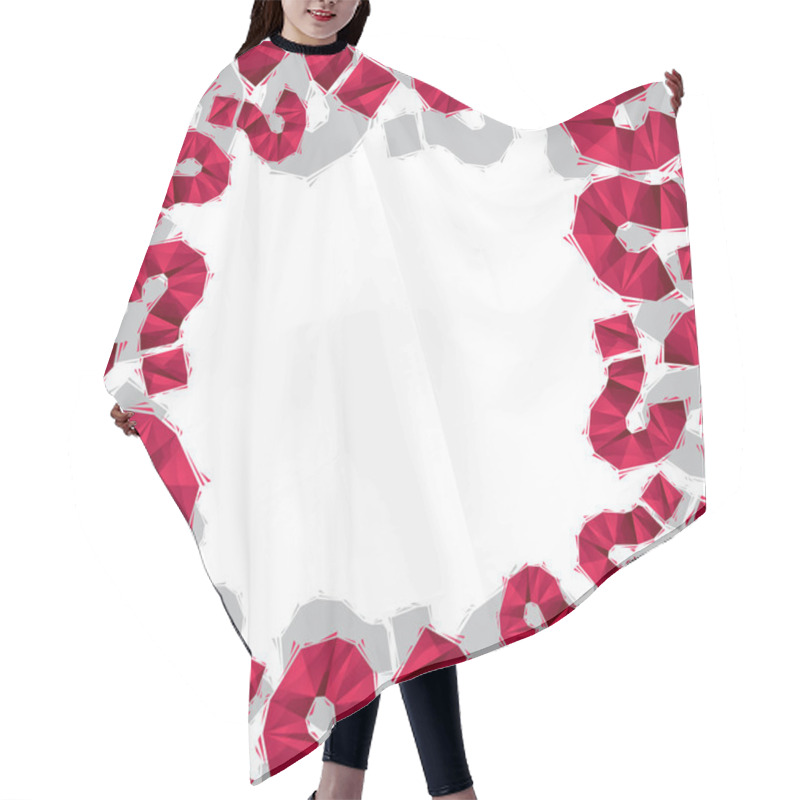 Personality  Question marks border made in contemporary geometric style, vect hair cutting cape