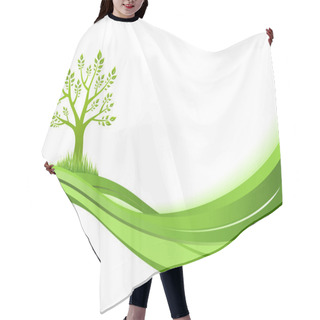Personality  Green Nature Background. Eco Concept Illustration. Abstract Green Vector Illustration With Copyspase. Hair Cutting Cape