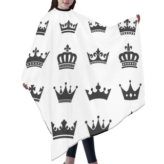 Personality  Collection Of Crown Silhouette Symbols Vol.2 Hair Cutting Cape