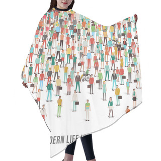 Personality  Crowd Of People Banner Hair Cutting Cape