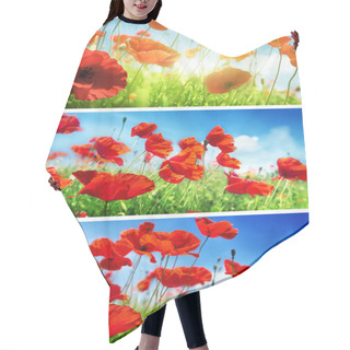 Personality  Set Of Poppie Flowers Hair Cutting Cape