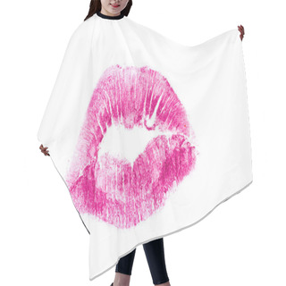 Personality  Lipstick Kiss Isolated On White Background Hair Cutting Cape