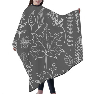 Personality  Hand Drawn Doodle Leaves Set Hair Cutting Cape