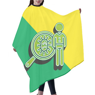 Personality  Bacteria Green And Yellow Modern 3d Vector Icon Logo Hair Cutting Cape