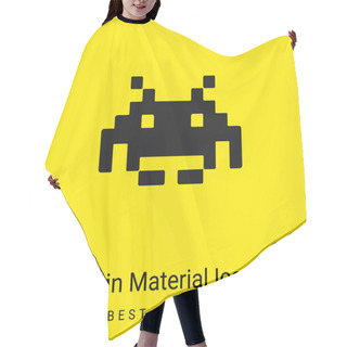 Personality  Alien Pixelated Shape Of A Digital Game Minimal Bright Yellow Material Icon Hair Cutting Cape