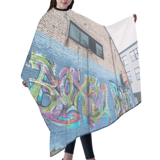 Personality  Street Artist Painting Colorful Graffiti On Wall Hair Cutting Cape