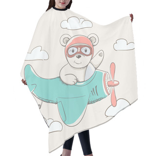 Personality  Cute Little Bear Fly Plane Hair Cutting Cape