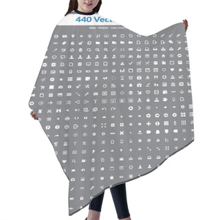 Personality  440 Vector Icons (White Set) Hair Cutting Cape
