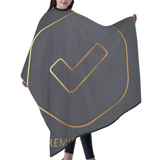 Personality  Big Check Mark Golden Line Premium Logo Or Icon Hair Cutting Cape