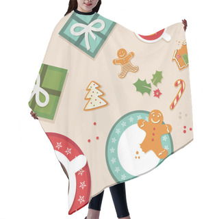 Personality  Top View Of Christmas Celebration Hair Cutting Cape