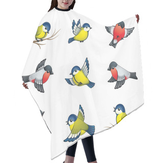 Personality  Winter Birds Illustration Hair Cutting Cape