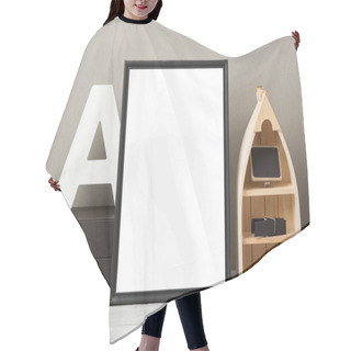 Personality  Frame Mock Up On Table Hair Cutting Cape