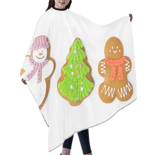Personality  Gingerbread Cookies On The White Background Hair Cutting Cape