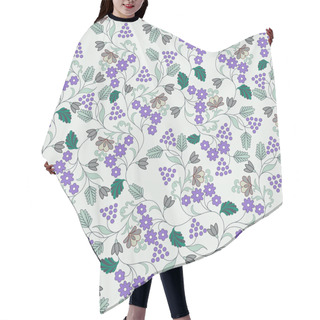 Personality  Pattern With Small Lilac Flowers And Berries  Hair Cutting Cape