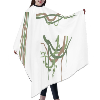 Personality  Climbing And Tangled Liana Long-stemmed Woody Vine Vector Set Hair Cutting Cape