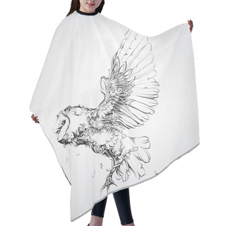 Personality  Silhouette Of The Owl In The Ornament Hair Cutting Cape