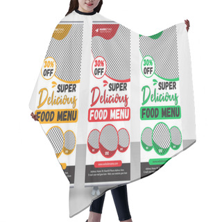 Personality  Modern Food Rollup Banner Design For Restaurant, Food And Restaurant Roll Up Banner Design Template, Food Menu X Roll Up Banner Design, Food Roll Up Banner Design Template, Hair Cutting Cape