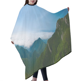 Personality  Forest Mountains Panorama In The Clouds Hair Cutting Cape