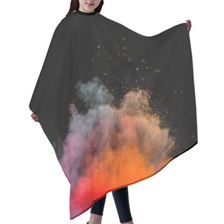 Personality  Colored Dust Explosion On Black Background Hair Cutting Cape
