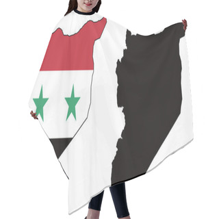 Personality  Flag And Silhouette Of Syria Hair Cutting Cape