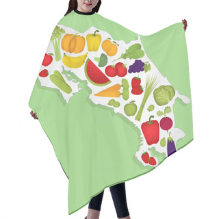 Personality  Map Of Costa Rica With Fruits Hair Cutting Cape