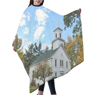 Personality  Rural Church In New England Countryside Hair Cutting Cape