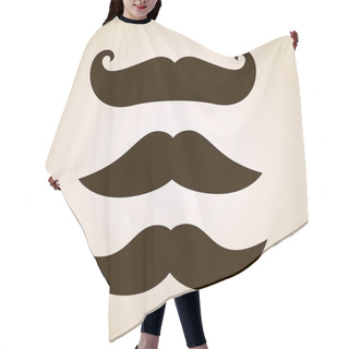 Personality  Retro Mustache Illustration Set Hair Cutting Cape