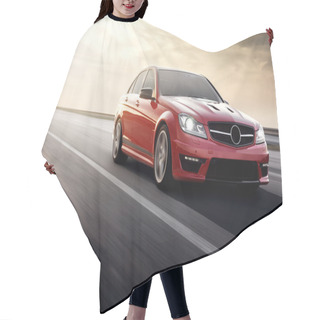 Personality  Fast Drive Red Sport Car Speed On The Road Mercedes-benz Hair Cutting Cape