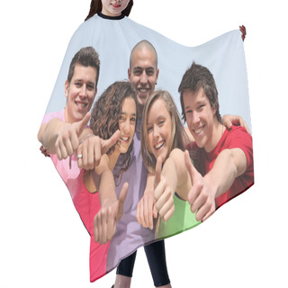 Personality  Group Of Diverse Teens Hair Cutting Cape