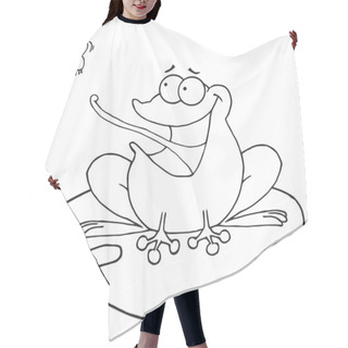 Personality  Outlined Frog Catching Fly Hair Cutting Cape