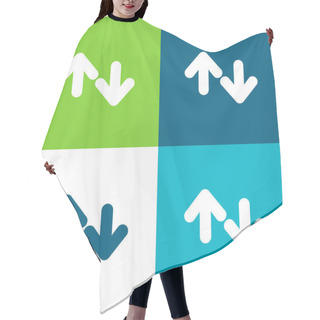 Personality  Arrows Outline Up And Down Flat Four Color Minimal Icon Set Hair Cutting Cape