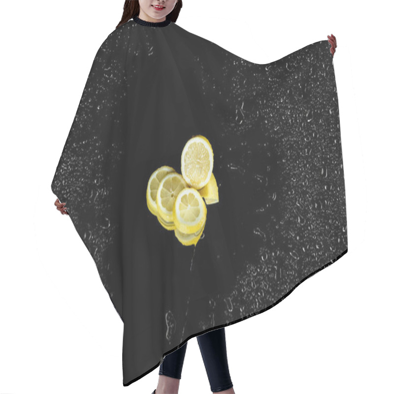 Personality  Sliced lemon with water drops  hair cutting cape