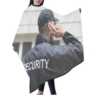 Personality  Security Guard Listening To Earpiece Hair Cutting Cape