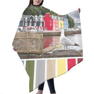 Personality  Tobermory Quayside And Cottages With Palette Background Hair Cutting Cape