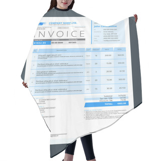 Personality  Vector Customizable Invoice Form Template Design. Vector Illustration Hair Cutting Cape