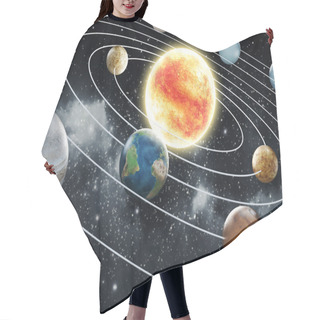 Personality  Solar System Illustration Hair Cutting Cape