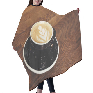 Personality  Cup Of Delicious Cappuccino With Latte Art On Table Hair Cutting Cape