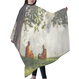 Personality  Two Monks Meditation Under The Trees  Hair Cutting Cape