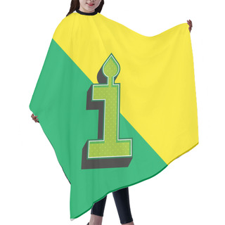 Personality  Birthday Green And Yellow Modern 3d Vector Icon Logo Hair Cutting Cape