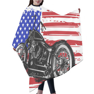Personality  Hand Drawn And Inked Vintage American Chopper Motorcycle Hair Cutting Cape