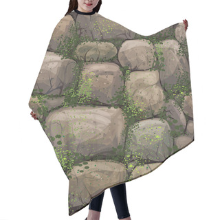 Personality  Stones Covered Moss. Hair Cutting Cape
