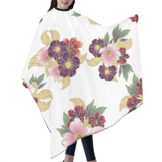 Personality  Flowers Print. Elegance Seamless Pattern. Hair Cutting Cape