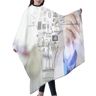 Personality  Hand Drawing Creative Business Strategy Hair Cutting Cape