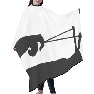 Personality  Using Slingshot, Silhouette Vector Hair Cutting Cape