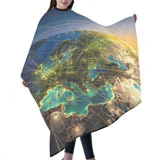 Personality  Highly Detailed Earth At Night With Embossed Continents Hair Cutting Cape