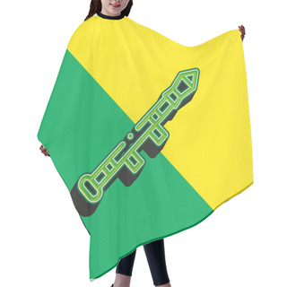 Personality  Bazooka Green And Yellow Modern 3d Vector Icon Logo Hair Cutting Cape