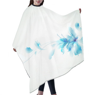 Personality  Tender Background With Blue Abstract Flower Hair Cutting Cape