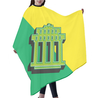 Personality  Branderbourg Gate Green And Yellow Modern 3d Vector Icon Logo Hair Cutting Cape