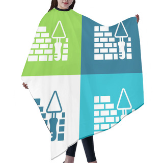 Personality  Brick Wall Flat Four Color Minimal Icon Set Hair Cutting Cape