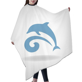 Personality  Emblem Of A Dolphin Over The Sea Hair Cutting Cape